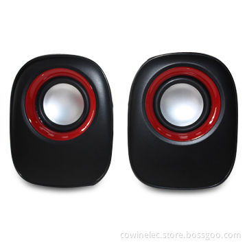2.0-channel Computer Stereo Mini Speakers, 4W Output Power, MP3, MP4 Players